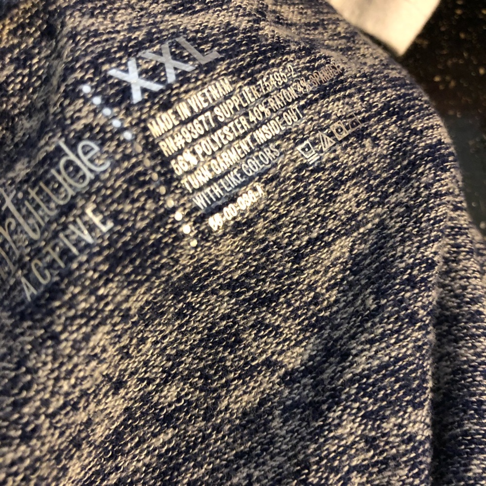 Flirtitude Navy Lightweight Hoodie XL XXL Pullover Sweatshirt Striped Sleeve - Picture 3 of 4